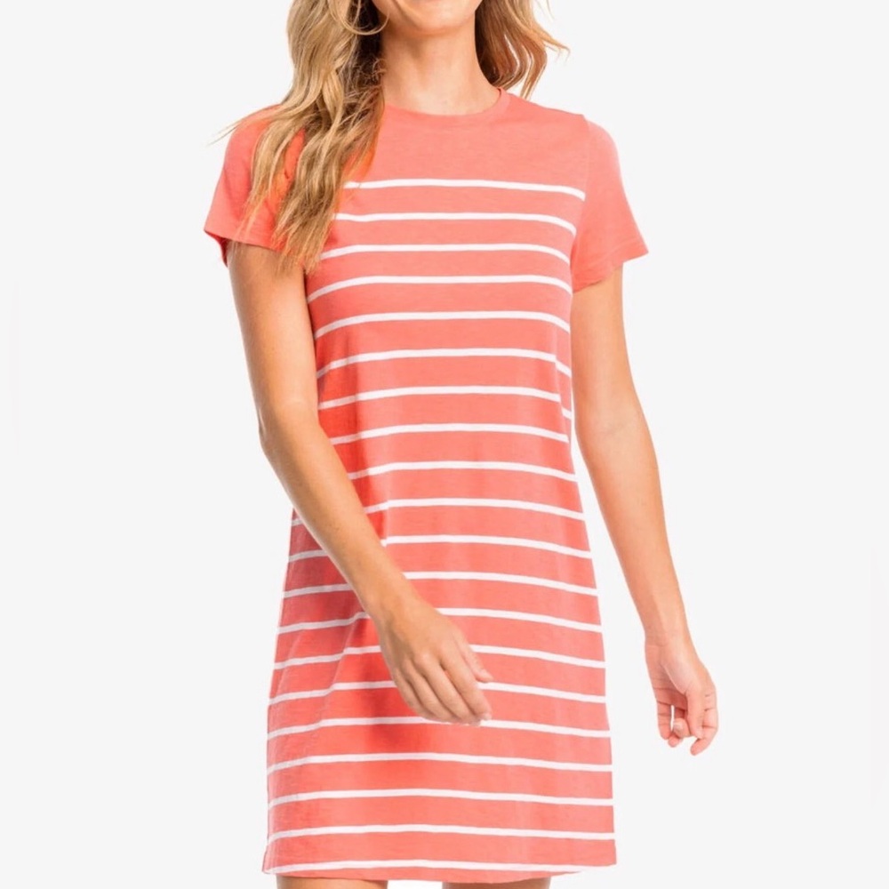 Southern Tide Delilah Sun Farer T-Shirt Dress NWT In Sunkist Coral